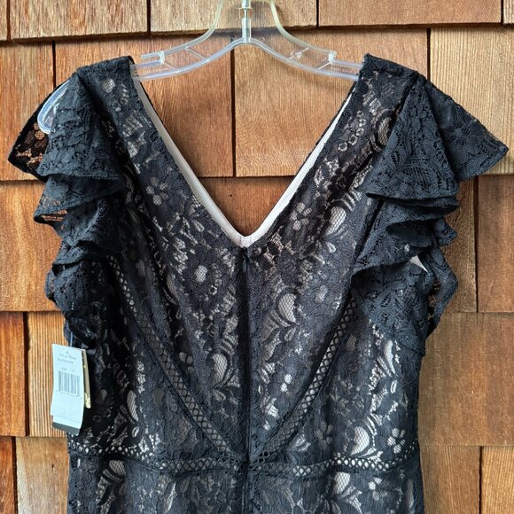 NWT Taylor Black Lace V-Neck Evening/Cocktail Dress in Women's 14 - Picture 6 of 15